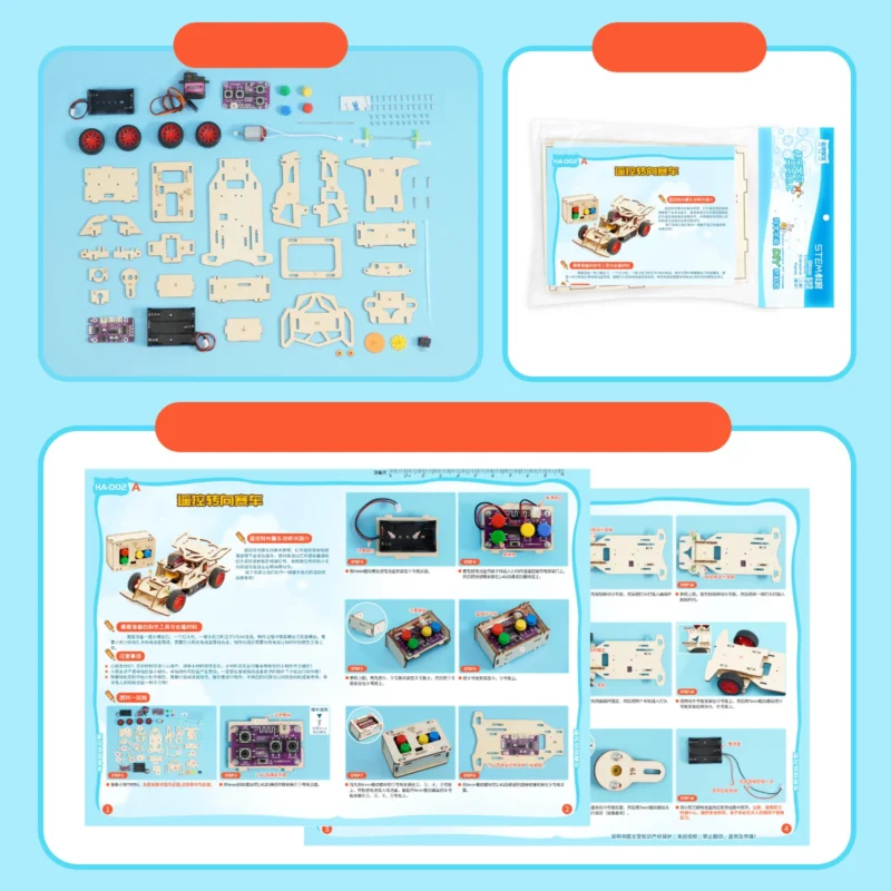 DIY Wooden RC Car Toy Kit Assembly - Image 5
