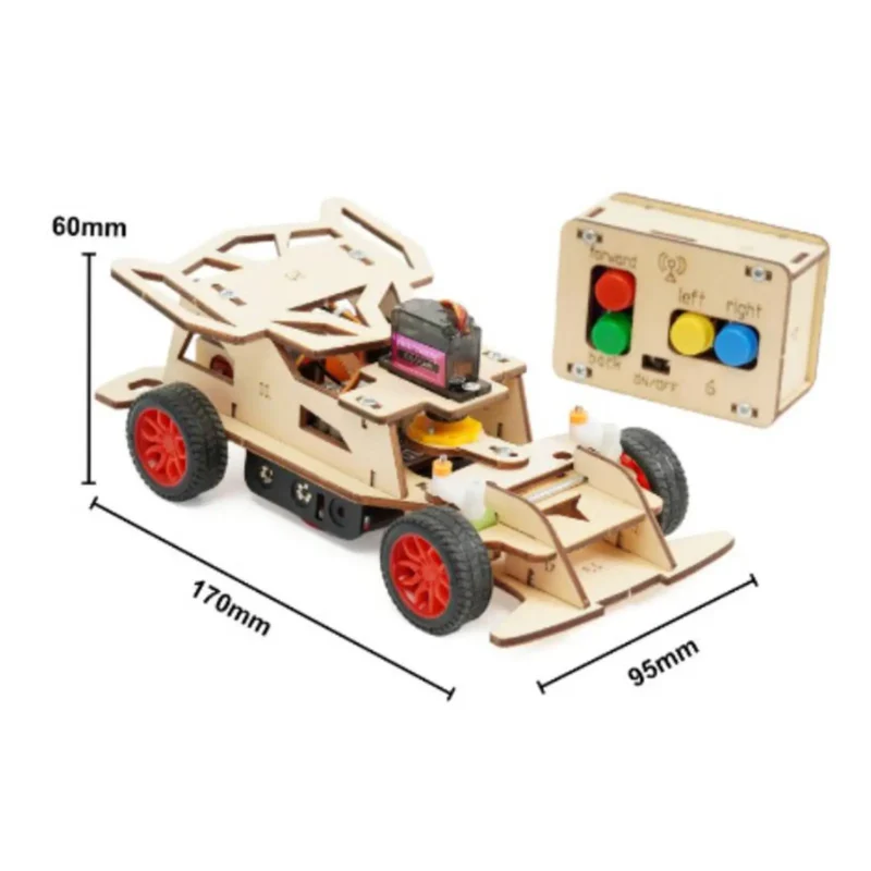 DIY Wooden RC Car Toy Kit Assembly - Image 4
