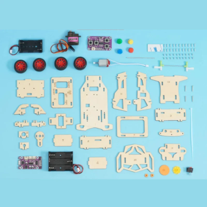 DIY Wooden RC Car Toy Kit Assembly - Image 6